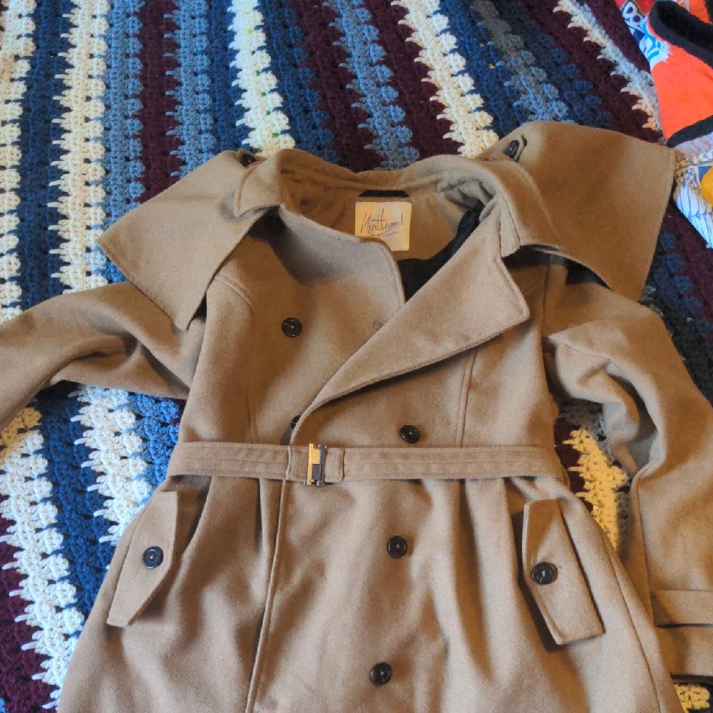Modcloth Camel Trench Coat Myrtlewood